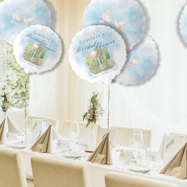 Elegant Gazebo statue doves flowers Bridal Shower Balloon (Creator Uploaded)