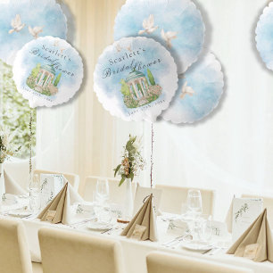 Elegant Gazebo statue doves flowers Bridal Shower Balloon