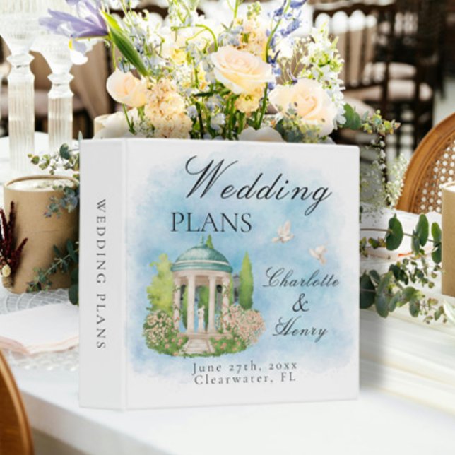 Elegant Gazebo White Doves Wedding Plans 3 Ring Binder (Creator Uploaded)