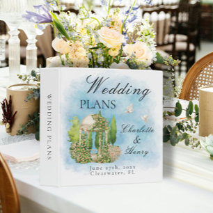 Elegant Gazebo White Doves Wedding Plans 3 Ring Binder