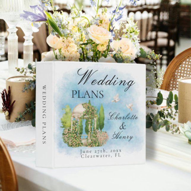 Elegant Gazebo White Doves Wedding Plans 3 Ring Binder (Creator Uploaded)
