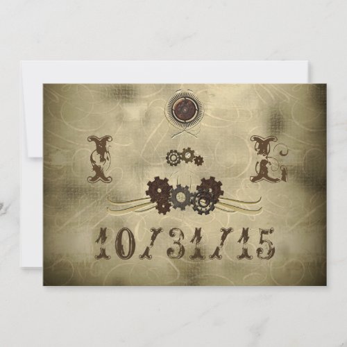 Elegant Gears Steampunk Wedding Invitations