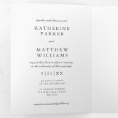 Elegant Gem White Classic All-In-One Wedding Photo Tri-Fold Invitation (Inside First)