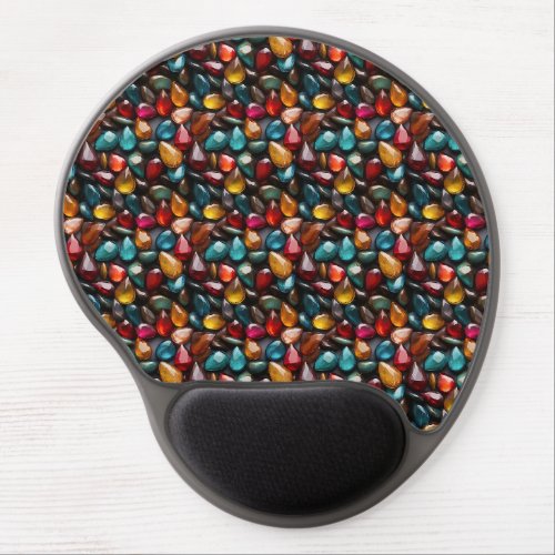 Elegant Gemstone Array in Vibrant Tones Gel Mouse Pad