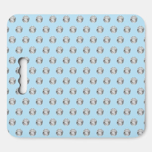 Elegant Gemstone Pattern on Light Blue Stadium Seat Cushion