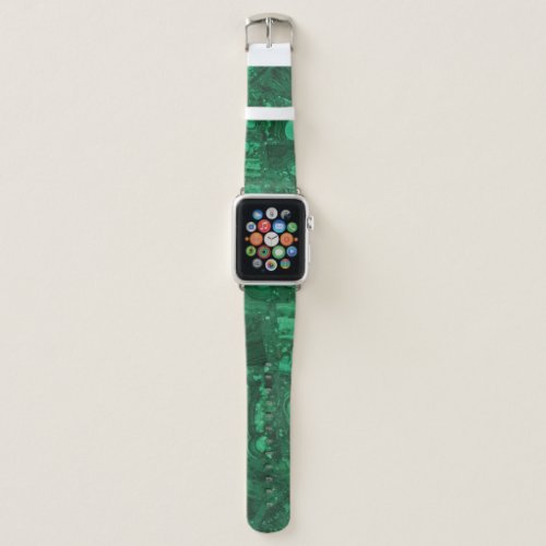 Elegant Gemstone Photo Dark Green Swirled Abstract Apple Watch Band