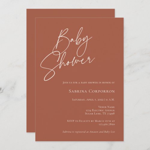 Elegant Gender Neutral Boho Baby Shower  Invitatio Invitation