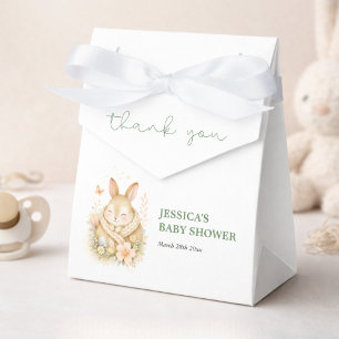 Elegant Gender Neutral Bunny Baby Shower Favor Boxes
