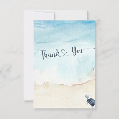 Elegant Gender Neutral Ocean Themed Baby Shower  Thank You Card