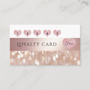 Elegant Gentle pale pink hearts bokeh Loyalty Card