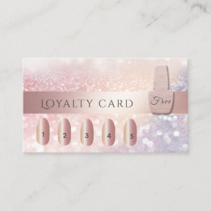 Elegant Gentle rose gold nail polish glittery Loyalty Card