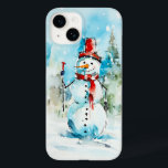 Elegant Gentleman Snowman Case-Mate iPhone 14 Case<br><div class="desc">Use the design tools to add custom text or personalize the image.</div>