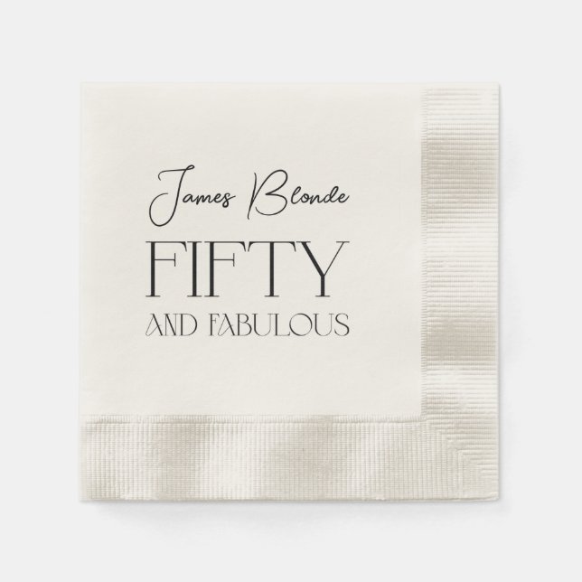 Elegant Gentlemen's Fiftieth Birthday Party Napkins (Front)