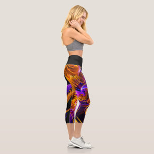 Elegant Geo Yoga Capri Leggings! 🪐✨ Leggings