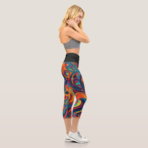 Elegant Geo Yoga Capri Leggings! 🪐✨ Leggings