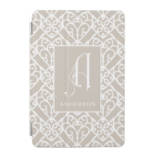 Elegant Geographic Pattern  Monogram, Last Name  iPad Mini Cover