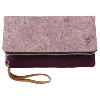 Elegant Geology Pink Rock Texture any Monogram