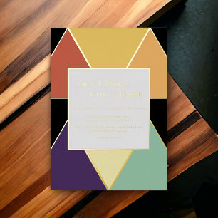 Elegant Geometric Abstract Modern Wedding Gold Foil Invitation