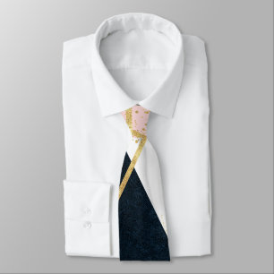 Elegant geometric and confetti golden design neck tie