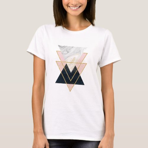 Elegant geometric and confetti golden design T_Shirt
