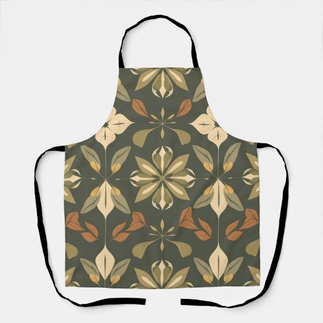 Elegant Geometric Apron - Natural Elements Design (Front)