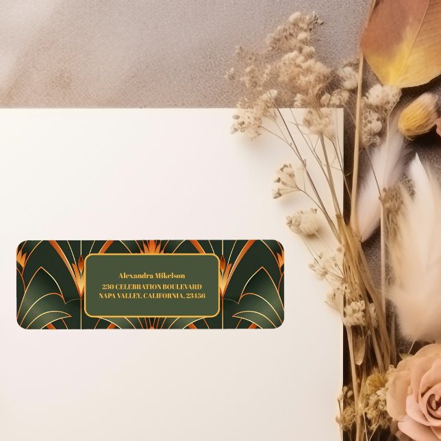 Elegant Geometric Art Deco Bridal Shower  Label (Creator Uploaded)