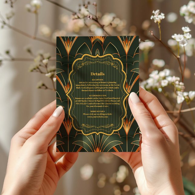 Elegant Geometric Art Deco Wedding  Enclosure Card (Creator Uploaded)