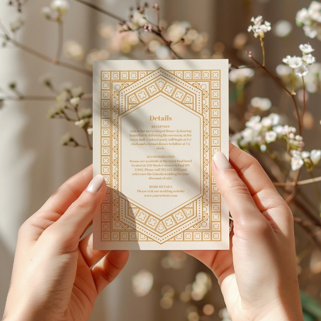 Elegant Geometric Art Deco Wedding  Enclosure Card (Creator Uploaded)