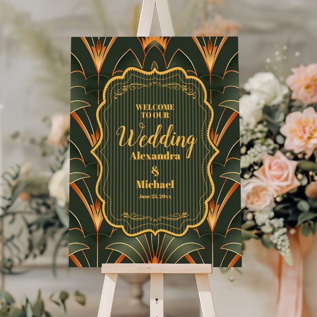 Elegant Geometric Art Deco Wedding  Foam Board (Creator Uploaded)