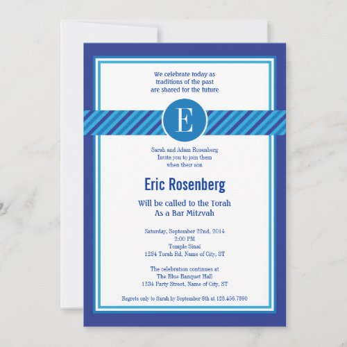 Elegant Geometric Bar Mitzvah Invitation