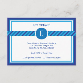 Elegant Geometric Bar Mitzvah Reception Card