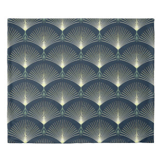 Elegant Geometric: Blue Art Deco. Duvet Cover