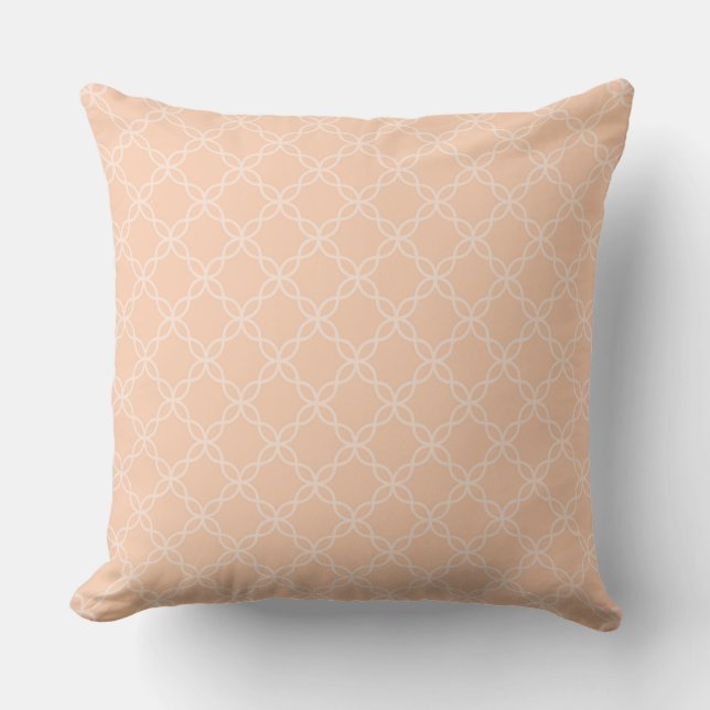 Elegant Geometric Design with Peach Back Throw Pillow (Front)