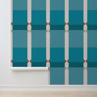 Elegant Geometric Earthy Tones Blue Brown and Grey