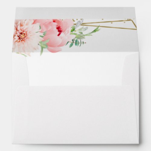 Elegant Geometric Floral Wedding Return Address Envelope