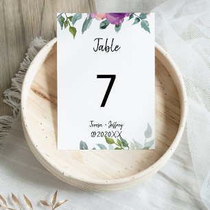 Elegant Geometric Floral Wedding Table Number