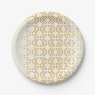 Elegant Geometric Gold Baby Shower Napkins Paper Plates