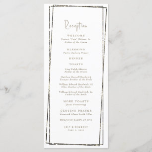 Elegant Geometric Gold  Reception Wedding Program