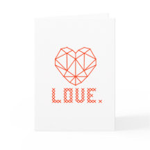 Elegant Geometric Heart 3D LOVE Greeting Card