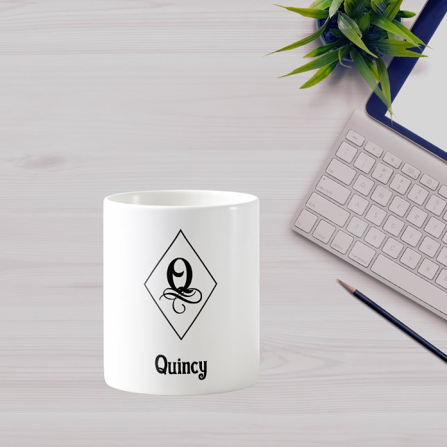 Elegant Geometric Initial Monogram Q Coffee Mug (Creator Uploaded)