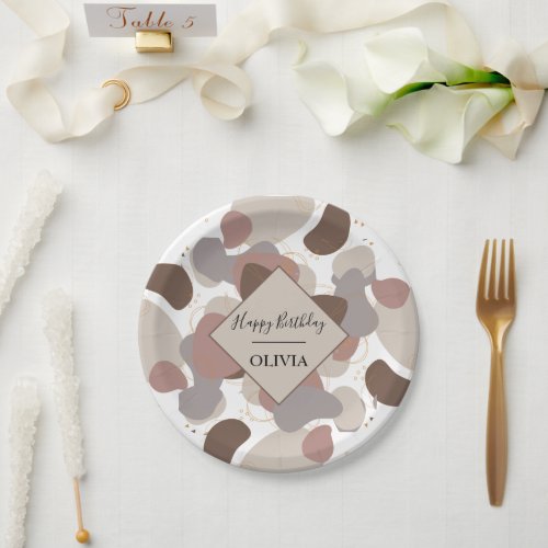 Elegant Geometric  intricate Pattern Paper Plates