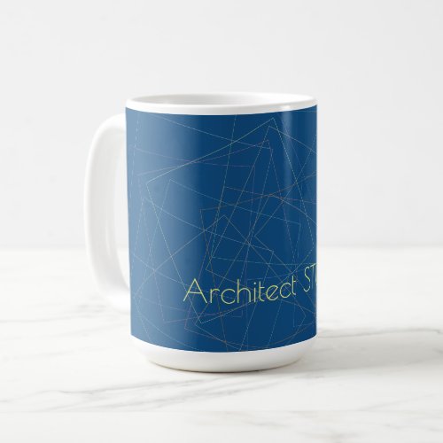 Elegant geometric lines blue architect studio coffee mug