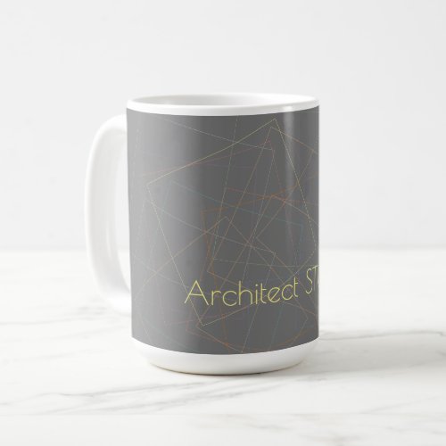 Elegant geometric lines dark grey architect studio coffee mug