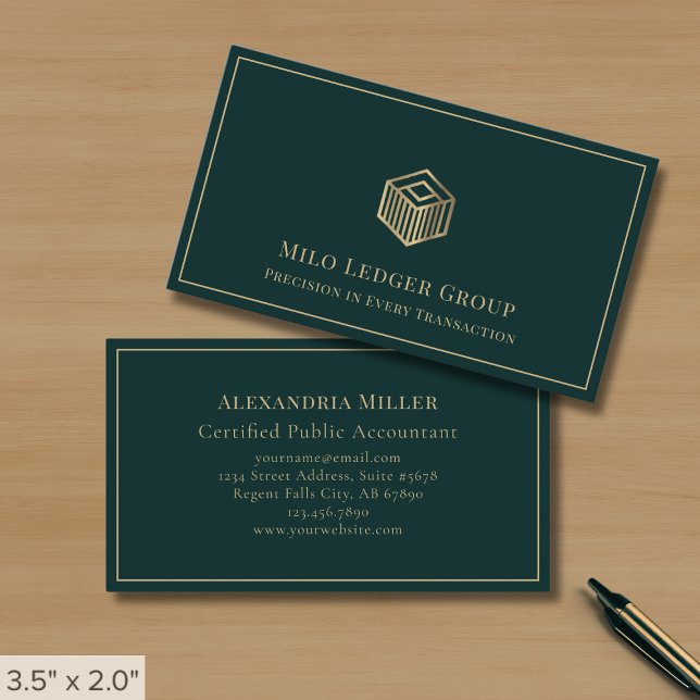 Elegant Geometric Logo Business Card (Creator Uploaded)