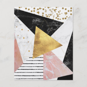 Elegant geometric marble and gold design flyer