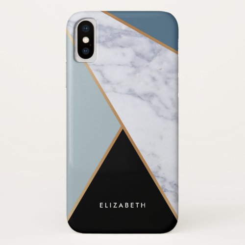 Elegant Geometric Marble Cool Stylish iPhone XS Case