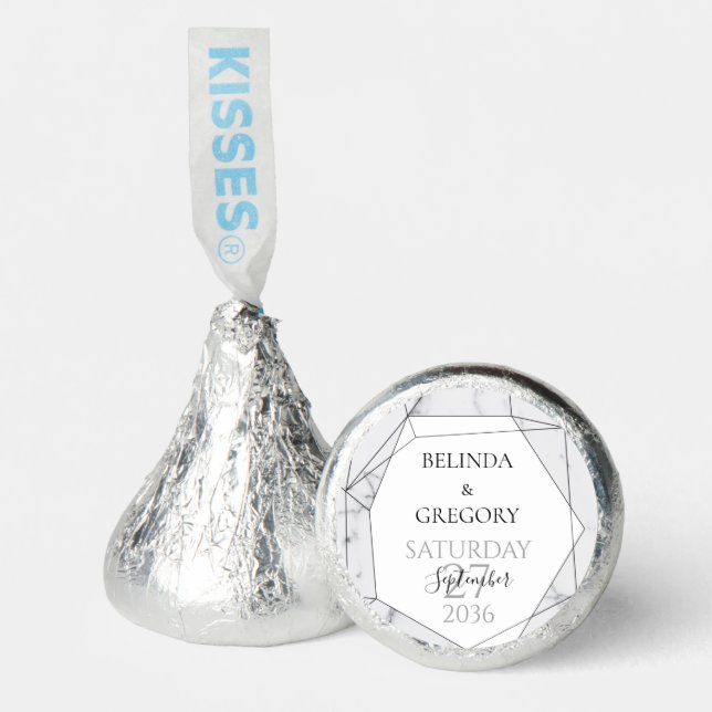 Elegant Geometric Marble Wedding  Hershey®'s Kisses® (Front)