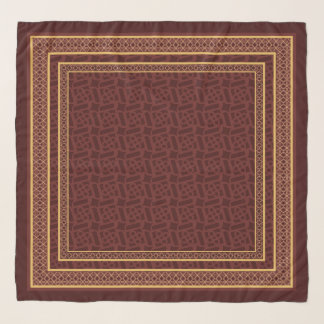 Elegant Geometric Maroon Hijab Scarf Design