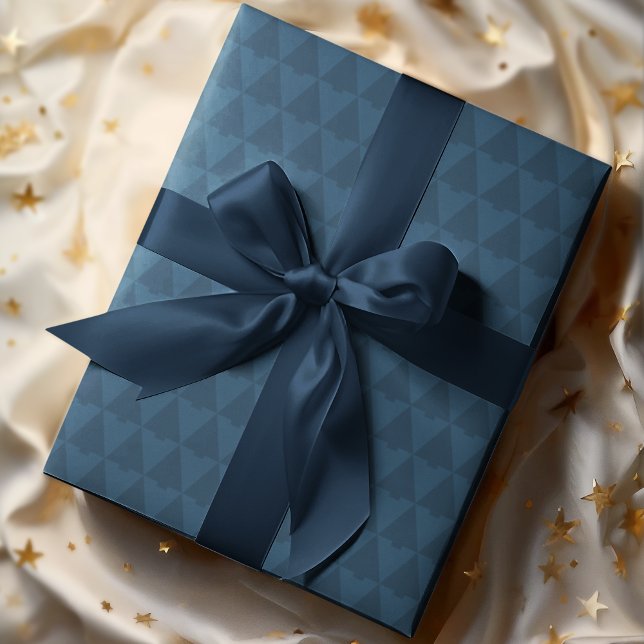 Elegant Geometric Monotone Christmas Tree Holiday Wrapping Paper (Creator Uploaded)