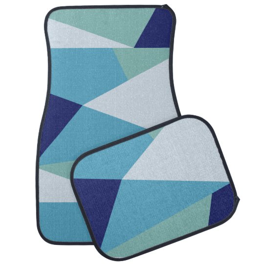 Elegant Geometric Navy Blue And Sea Green Pastel Car Mat Zazzle